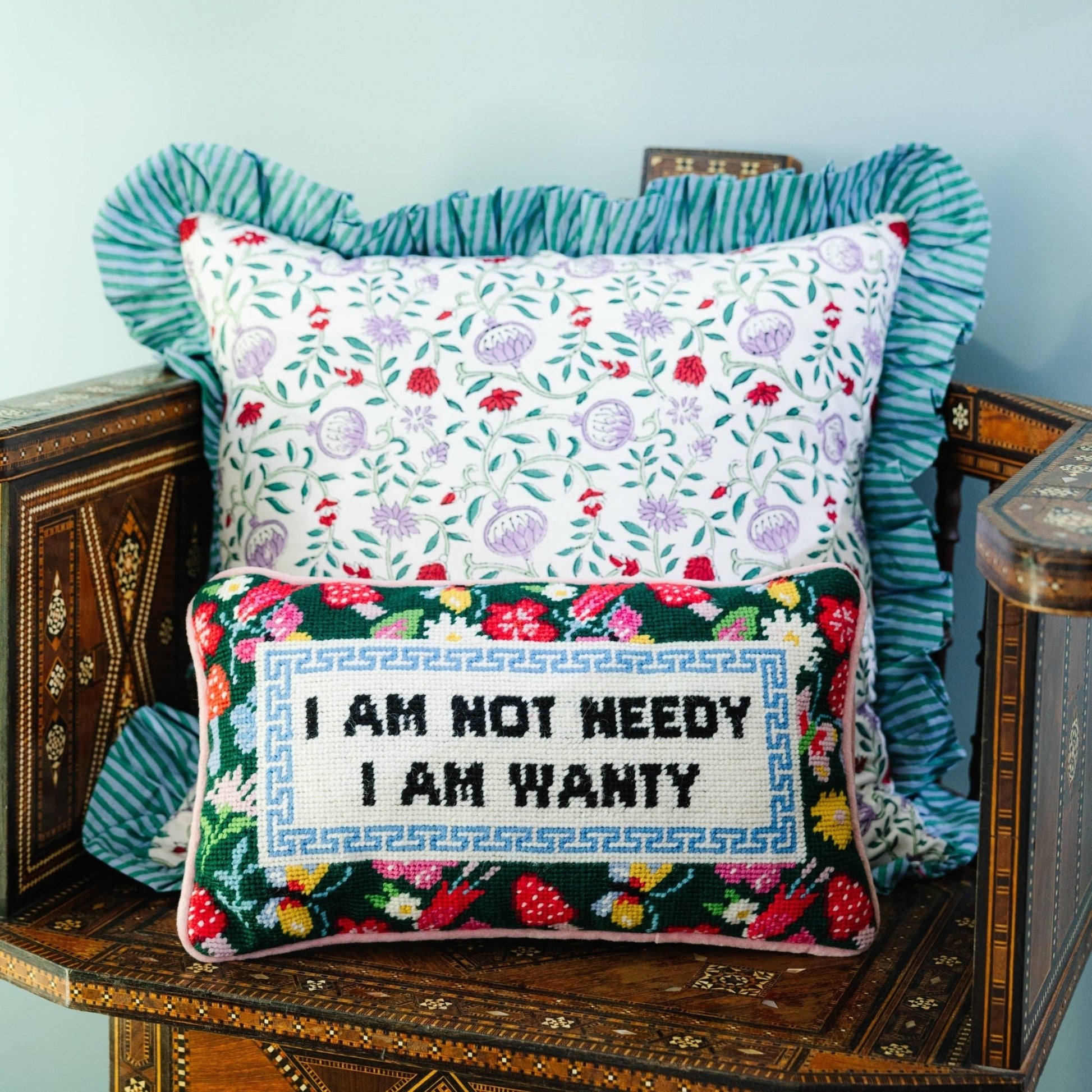 Not Needy Needlepoint Pillow - Starry Skies Austin
