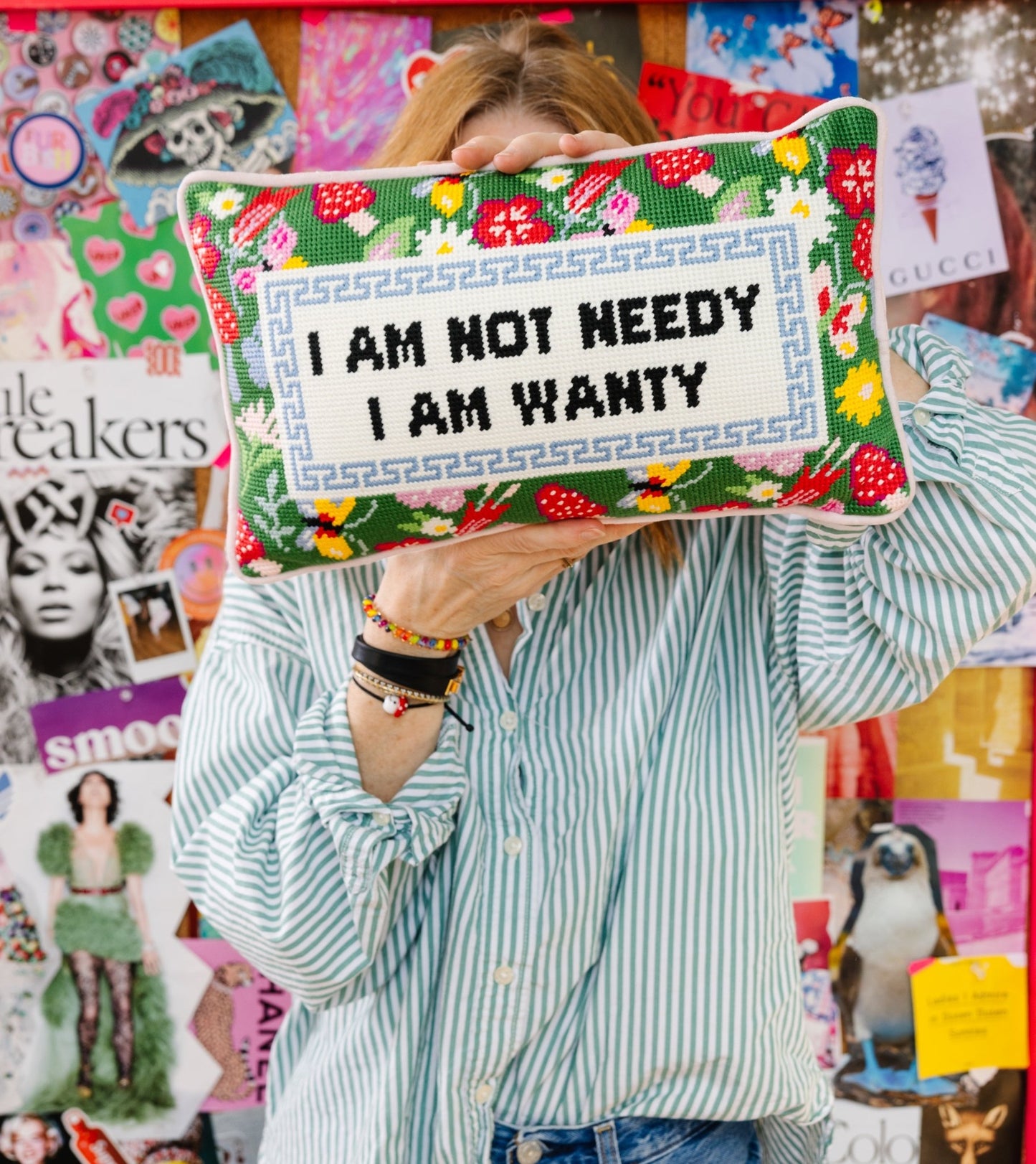 Not Needy Needlepoint Pillow - Starry Skies Austin
