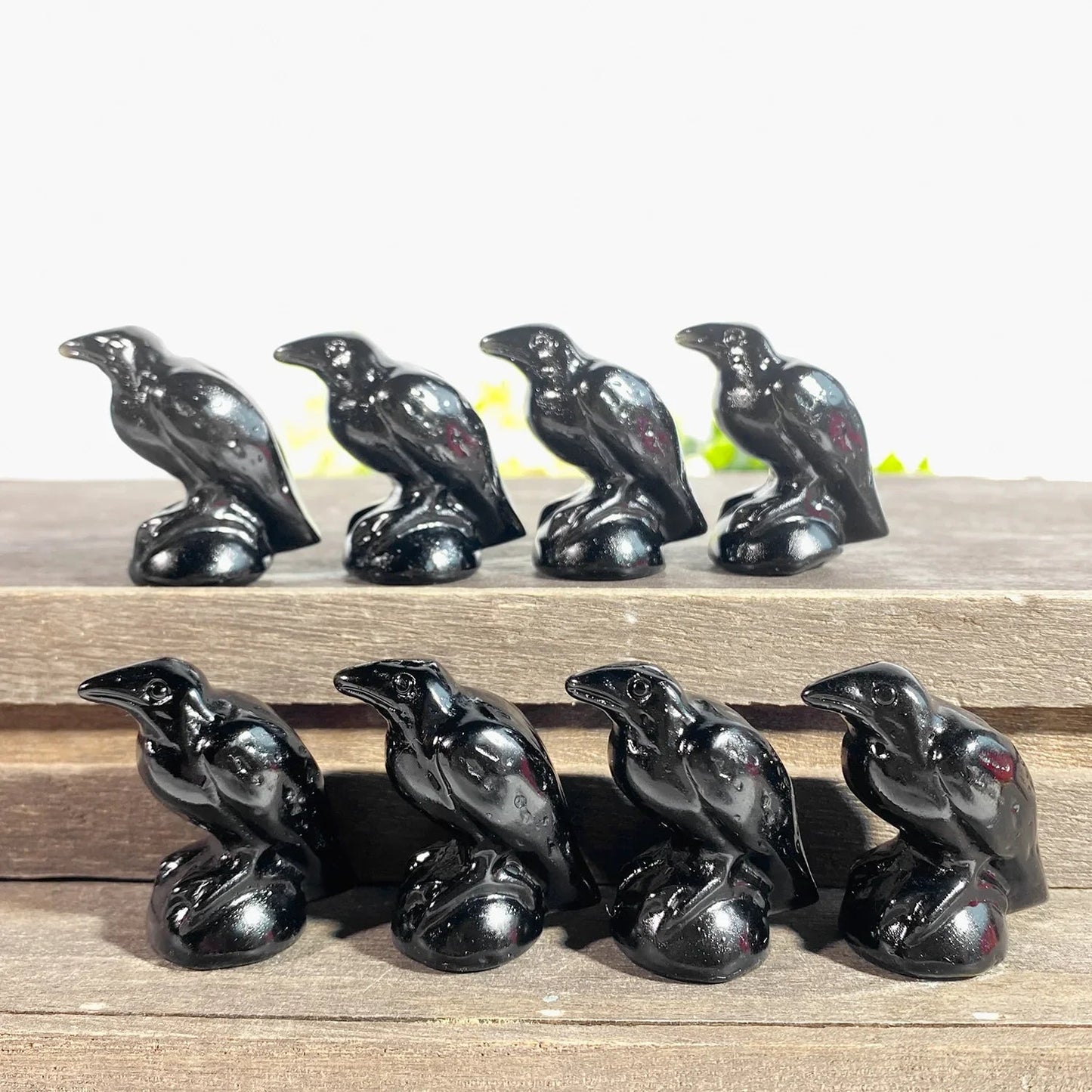 Obsidian Raven Statue - Starry Skies Austin