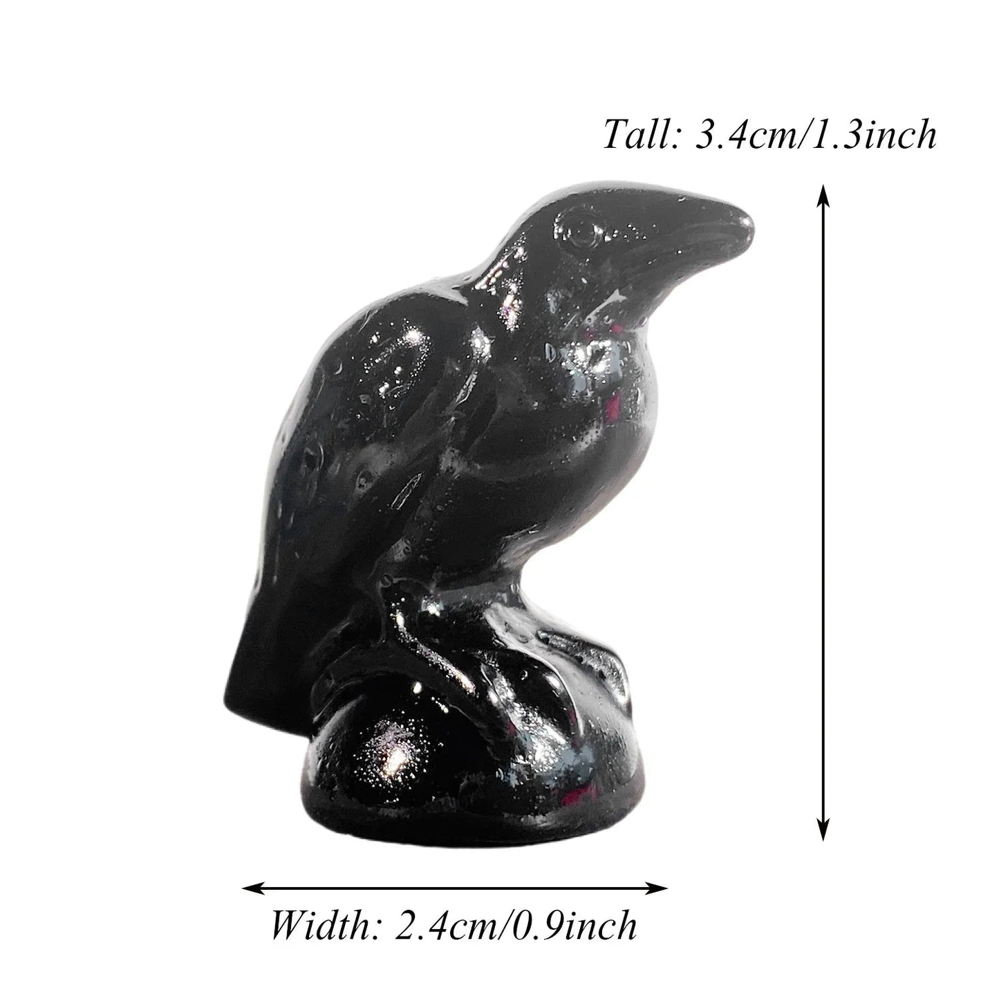 Obsidian Raven Statue - Starry Skies Austin