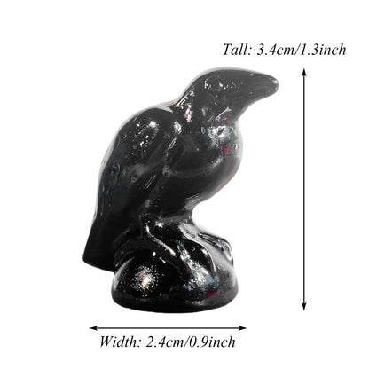 Obsidian Raven Statue - Starry Skies Austin