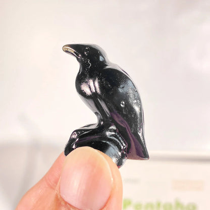 Obsidian Raven Statue - Starry Skies Austin