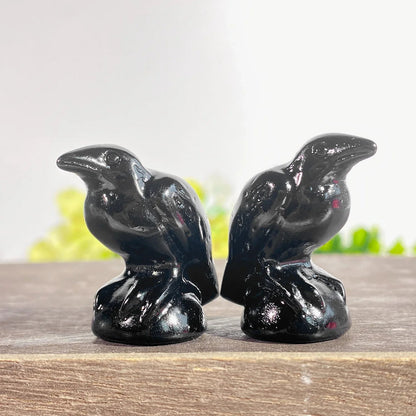 Obsidian Raven Statue - Starry Skies Austin