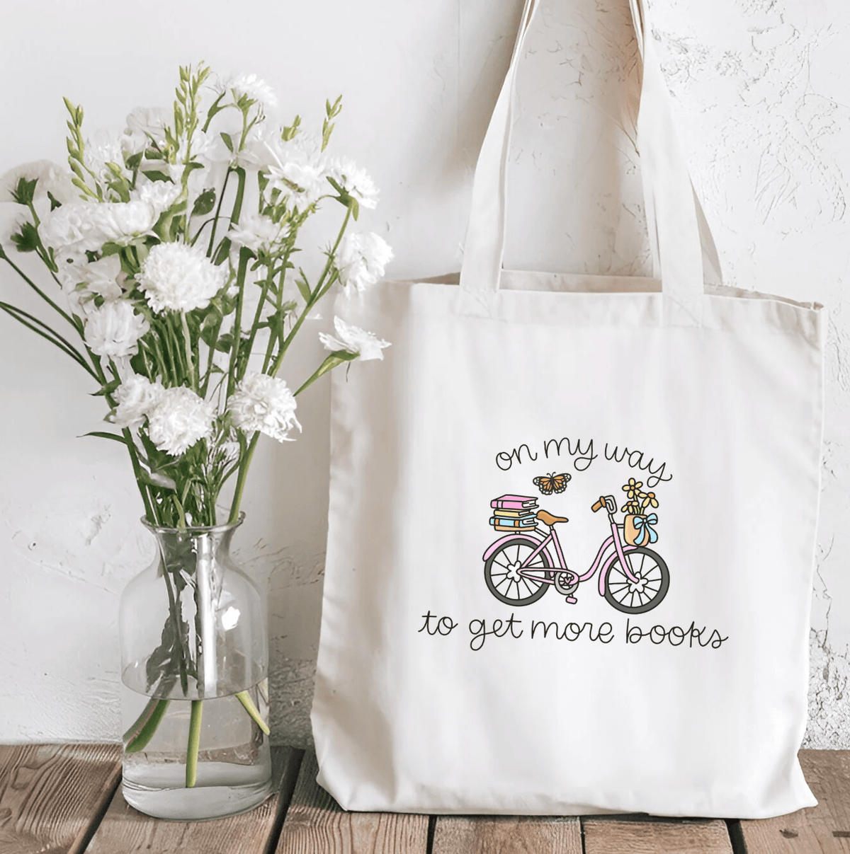 On My Way to Get More Books Sublimated Canvas Tote Bag - Starry Skies Austin