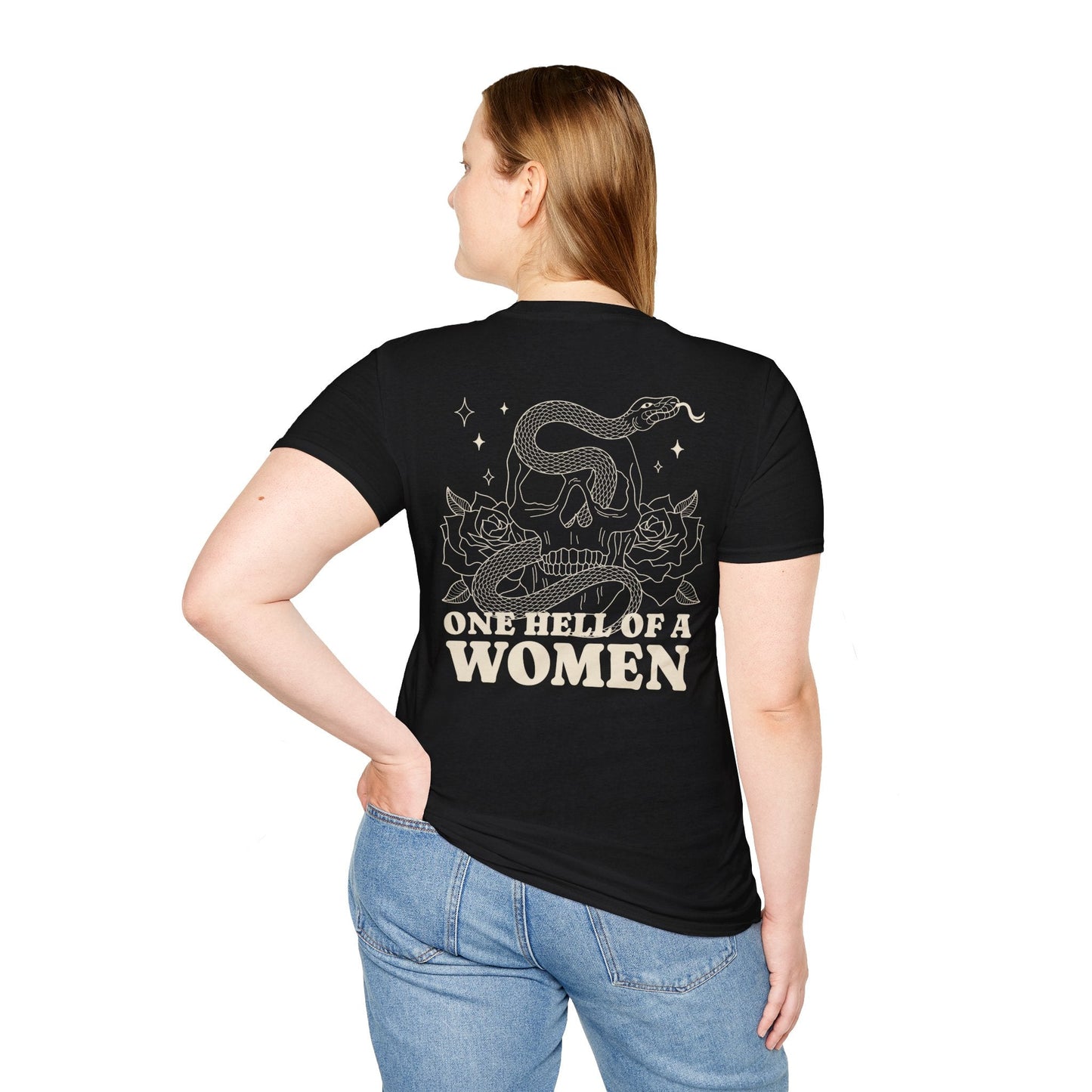 One Hell of a Woman Softstyle Tee - Starry Skies Austin