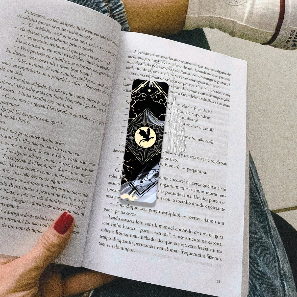 Onyx Storm Inspired Metal Bookmark - Starry Skies Austin