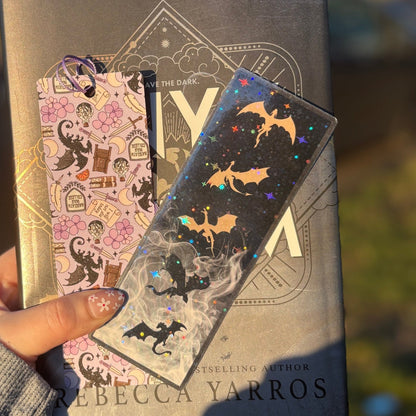 Onyx Storm Stenciled Edges Inspired Cardstock Bookmark - Starry Skies Austin
