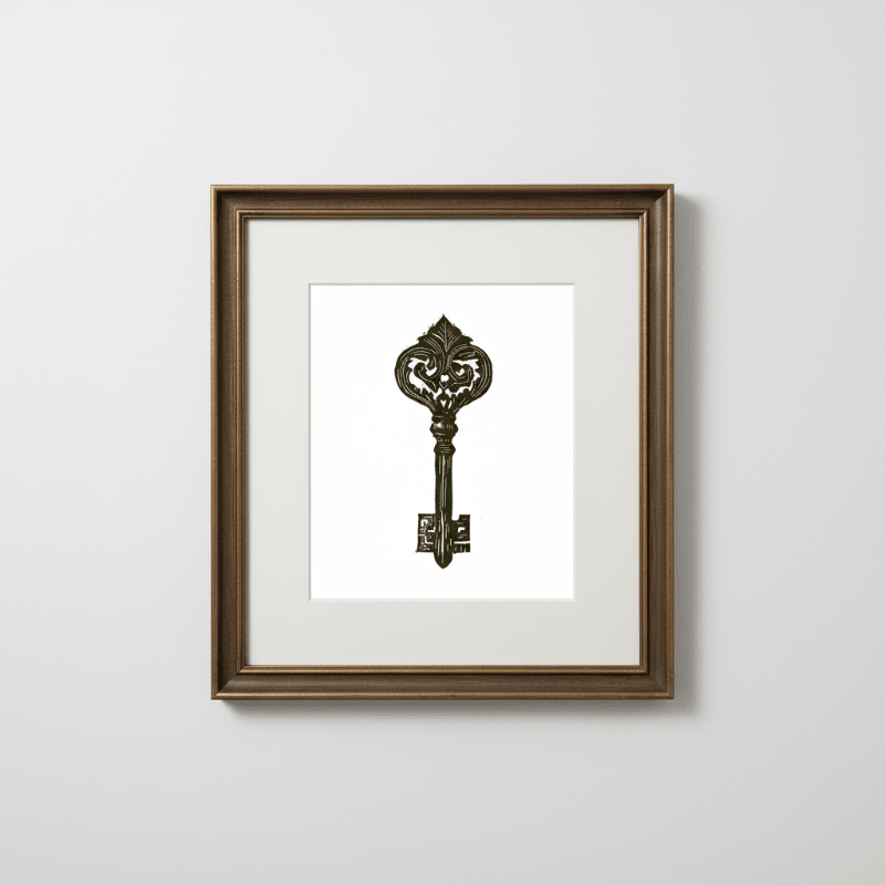 Ornate Medieval Key Fine Art Print Archival Reproduction - Starry Skies Austin