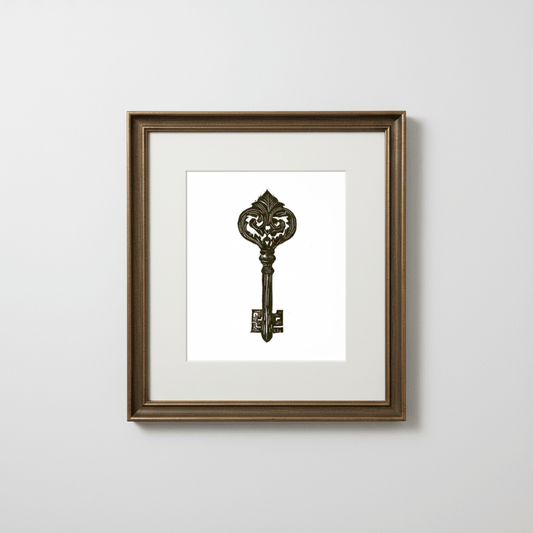 Ornate Medieval Key Fine Art Print Archival Reproduction - Starry Skies Austin