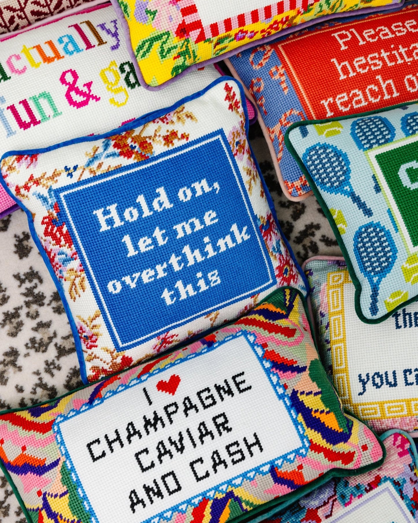 Overthink Needlepoint Pillow - Starry Skies Austin