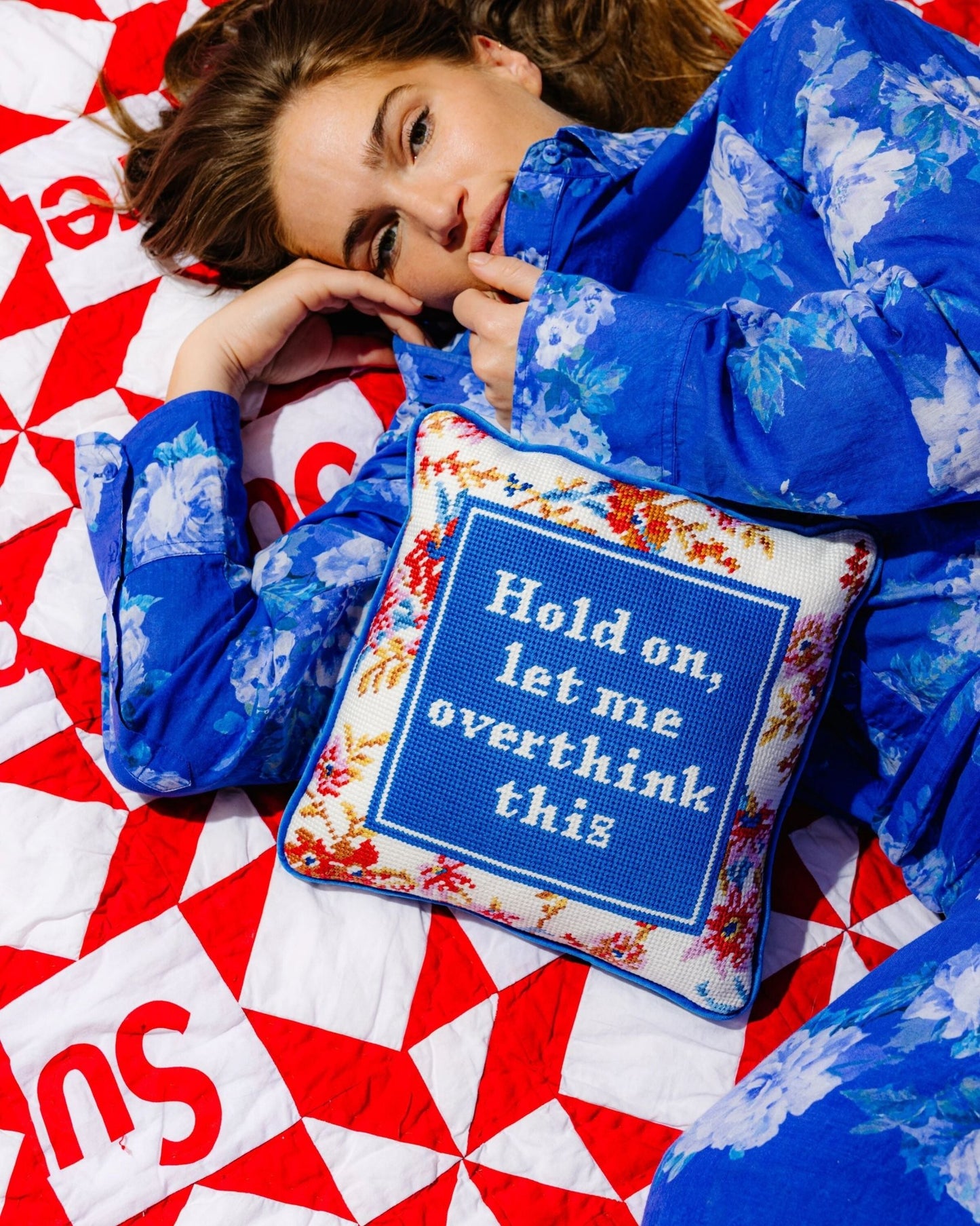 Overthink Needlepoint Pillow - Starry Skies Austin