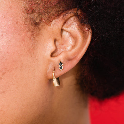 Padlock Huggie Hoops - Starry Skies Austin