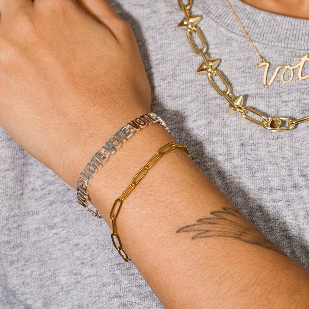 Paperclip Chain Bracelet - Starry Skies Austin