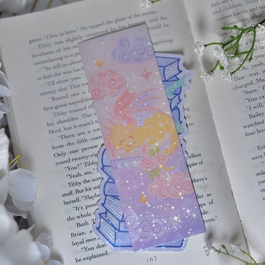 Pastel Book Dragon Bookmark - Star Sparkle Finish - Starry Skies Austin
