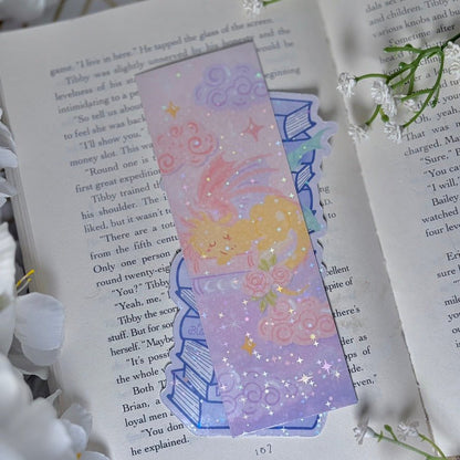 Pastel Book Dragon Bookmark - Star Sparkle Finish - Starry Skies Austin
