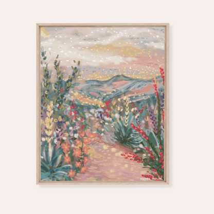 Pastel Desert Framed Fine Art Canvas Print - Starry Skies Austin