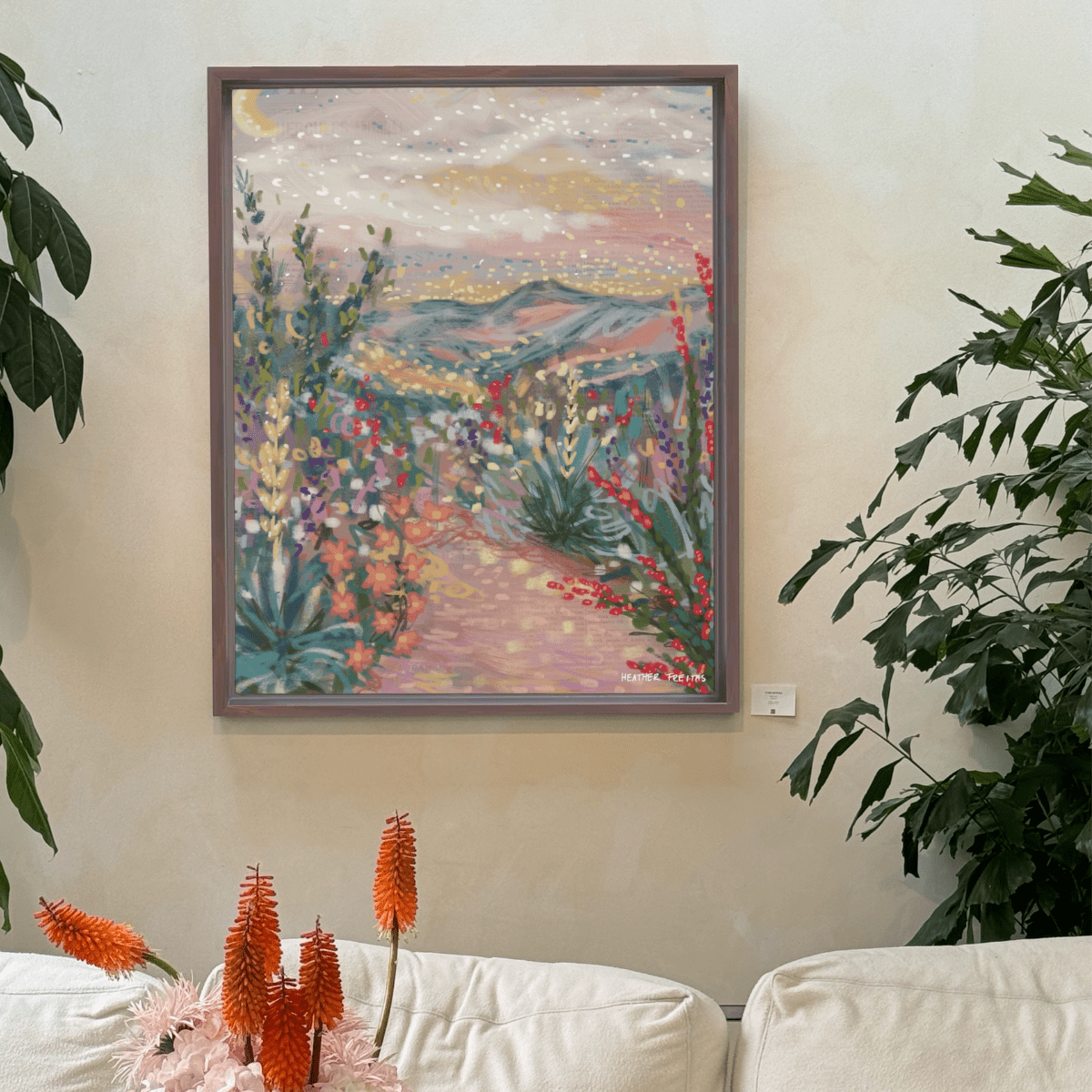 Pastel Desert Framed Fine Art Canvas Print - Starry Skies Austin