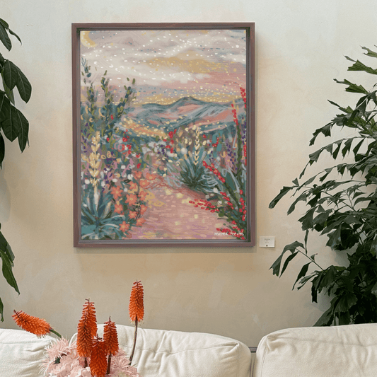 Pastel Desert Framed Fine Art Canvas Print - Starry Skies Austin