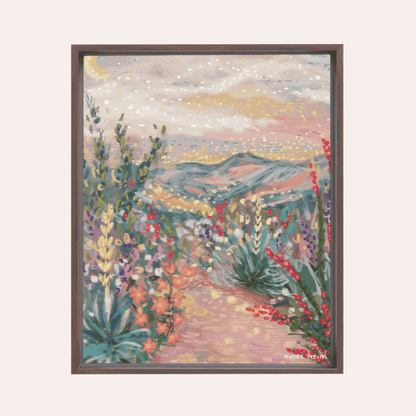 Pastel Desert Framed Fine Art Canvas Print - Starry Skies Austin