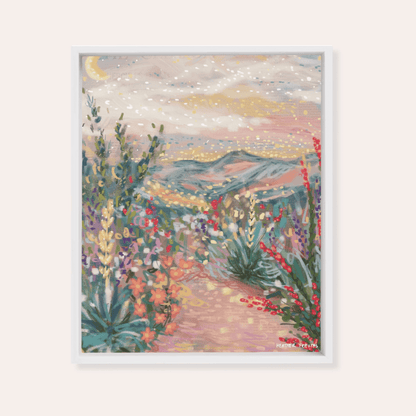 Pastel Desert Framed Fine Art Canvas Print - Starry Skies Austin