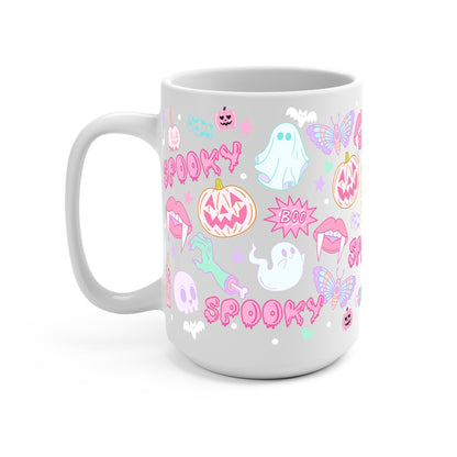 Pastel Pink Halloween Glass Cup, Mug & Tumbler with Lid and Straw - Starry Skies Austin