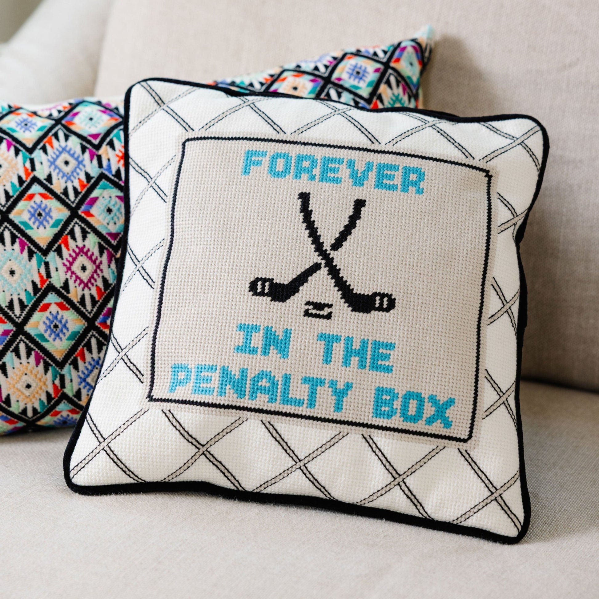 Penalty Box Needlepoint Pillow - Starry Skies Austin