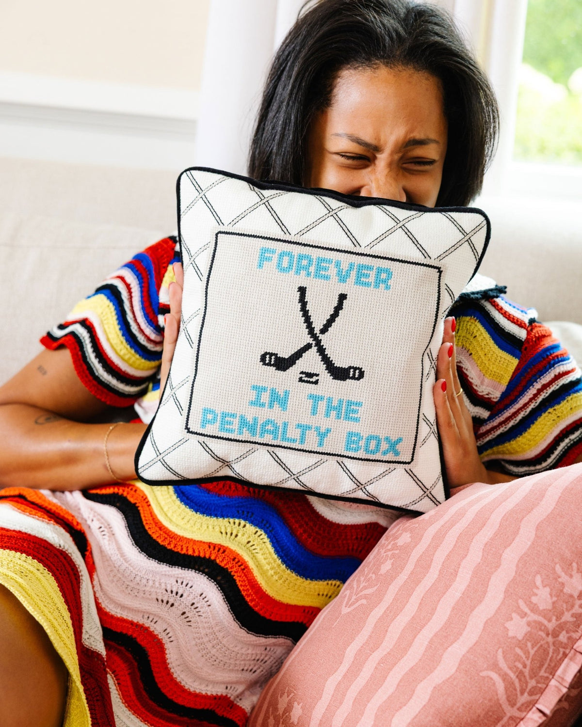 Penalty Box Needlepoint Pillow - Starry Skies Austin