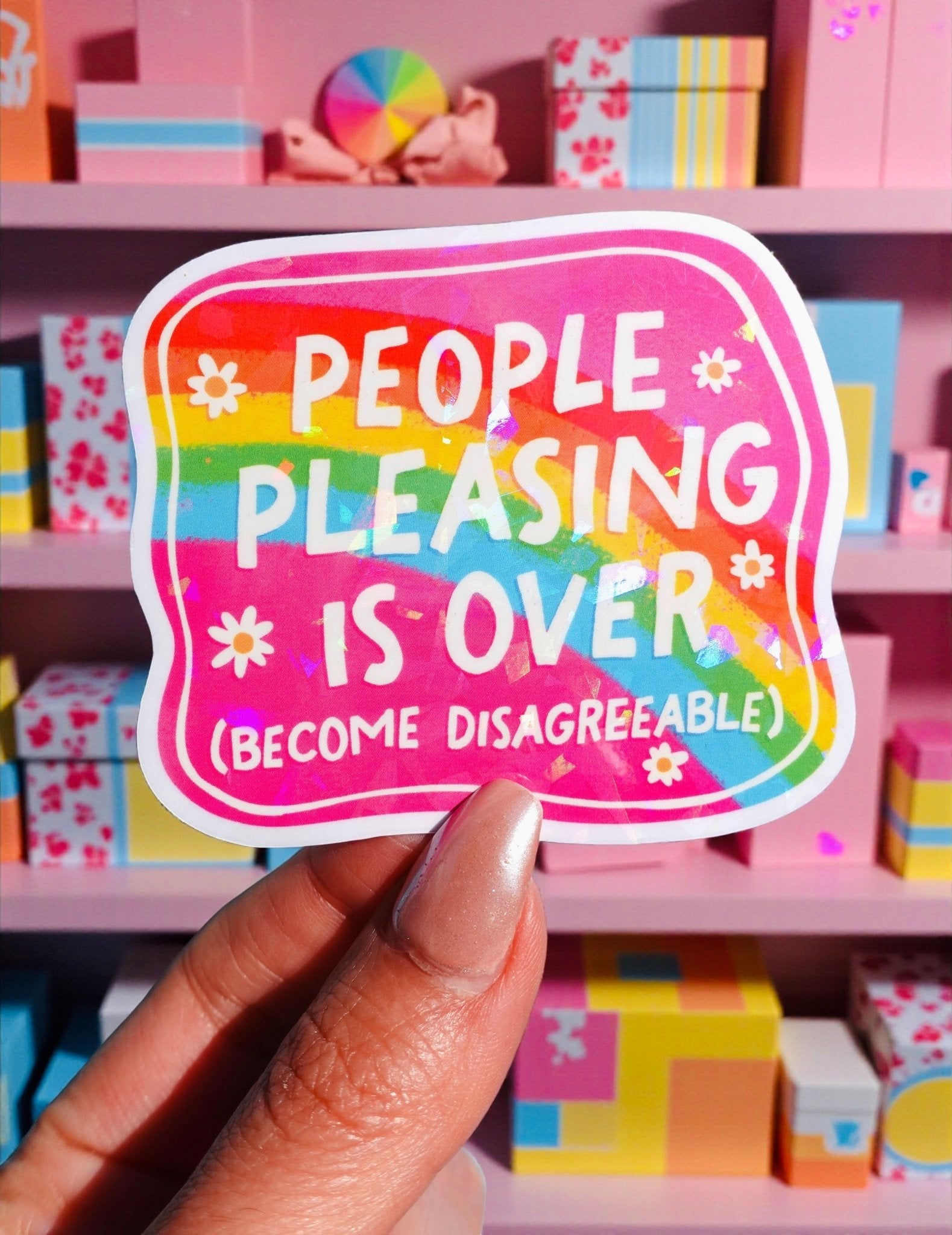 People Pleasing Is Over Sticker - Starry Skies Austin
