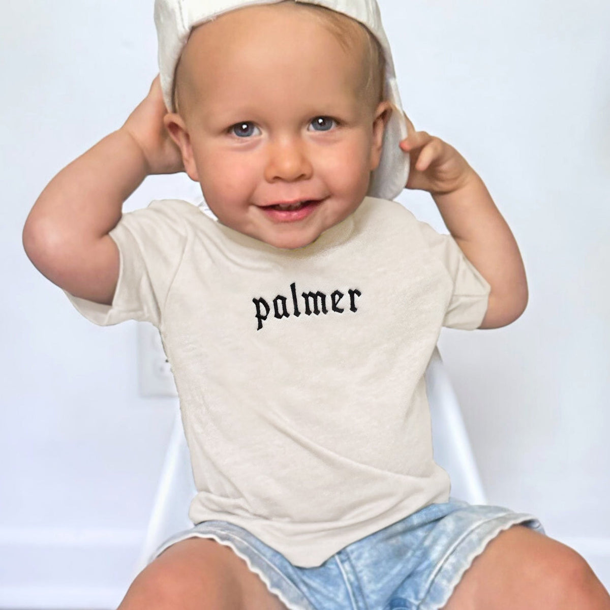 Personalized Kids Name Shirt with Gothic Embroidery - Starry Skies Austin