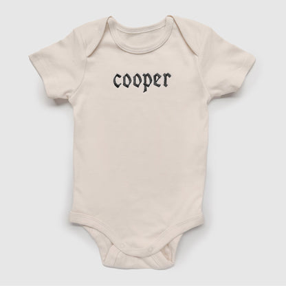 Personalized Kids Name Shirt with Gothic Embroidery - Starry Skies Austin