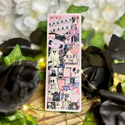 Pink Collage Spooky Season Bookmark - Starry Skies Austin