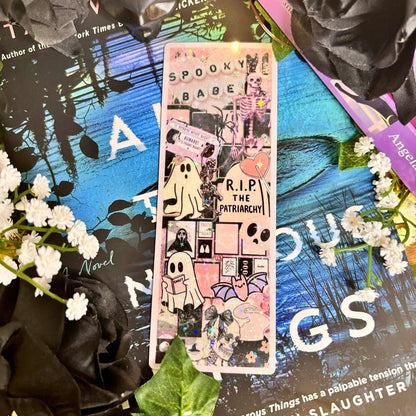 Pink Collage Spooky Season Bookmark - Starry Skies Austin