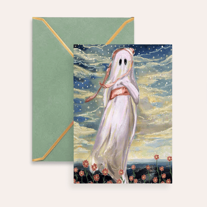 Pinkie Ghost Fine Art Greeting Card - Starry Skies Austin