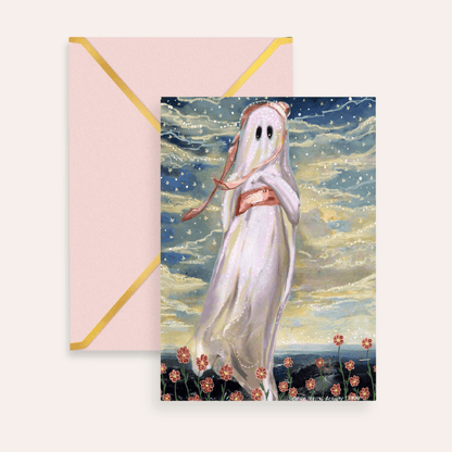 Pinkie Ghost Fine Art Greeting Card - Starry Skies Austin