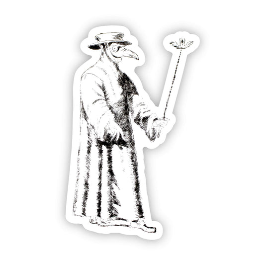 Plague Doctor Vinyl Sticker - Gothic Medieval Art - Starry Skies Austin