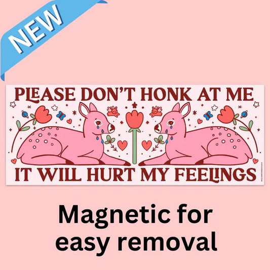 "Please Don't Honk at Me" Magnetic Bumper Sticker - Starry Skies Austin