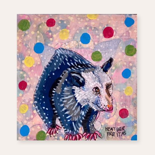 Polka Dot Opossum ( original painting ) - Starry Skies Austin