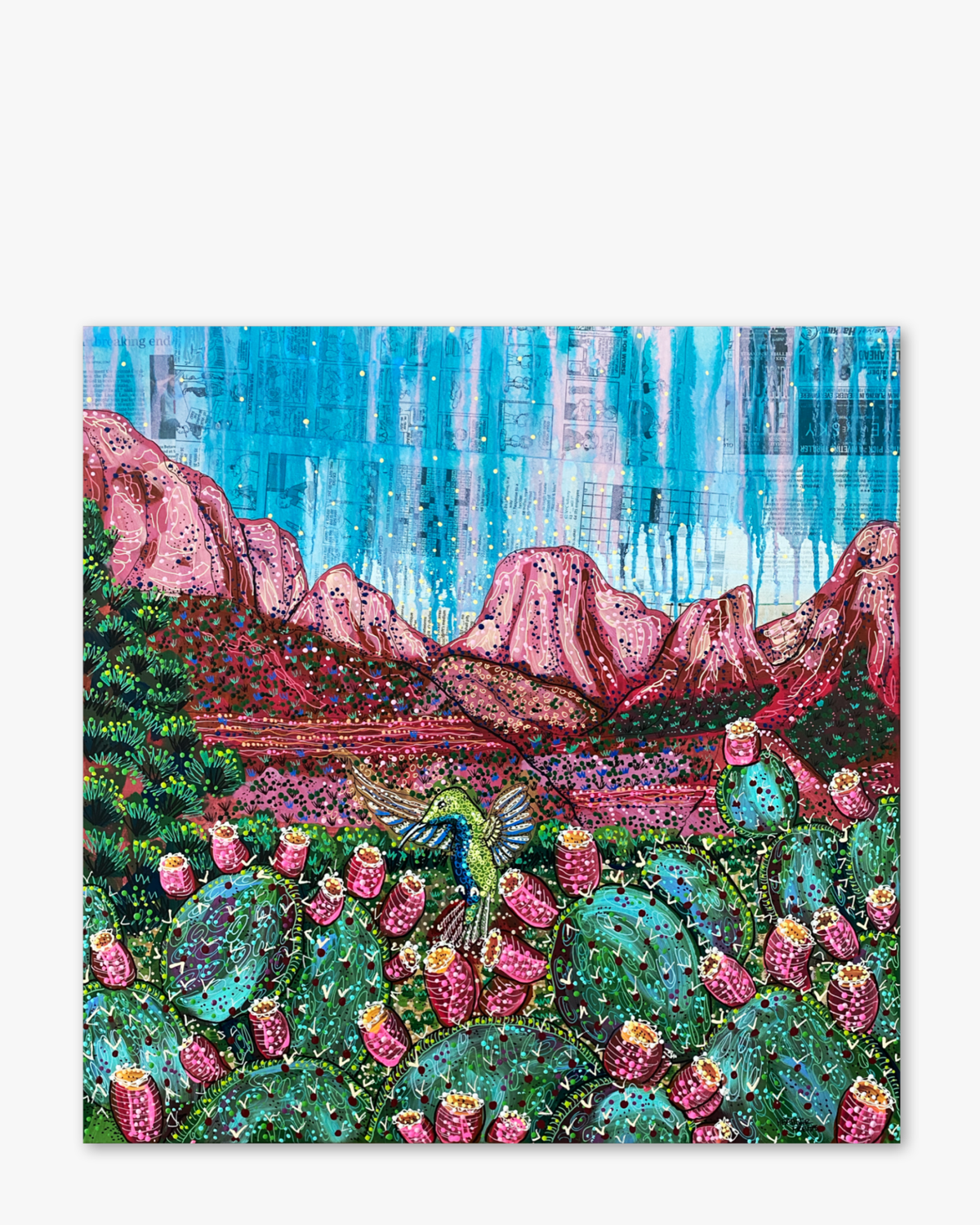Prickly Pear Paradise ( Original Painting ) - Starry Skies Austin