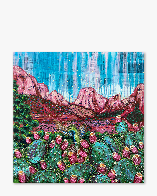 Prickly Pear Paradise ( Original Painting ) - Starry Skies Austin