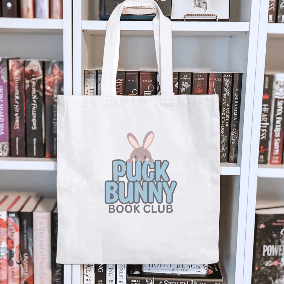 Puck Bunny Book Club Sublimated Canvas Tote Bag - Starry Skies Austin