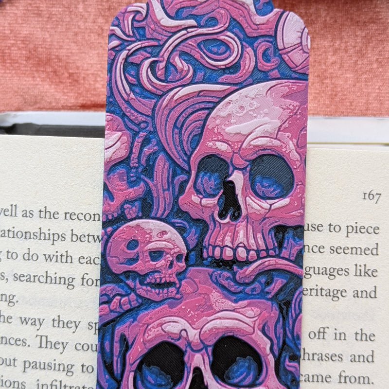Purple Skull Folklore Bookmark 6x2 Art Reader Gift - Starry Skies Austin