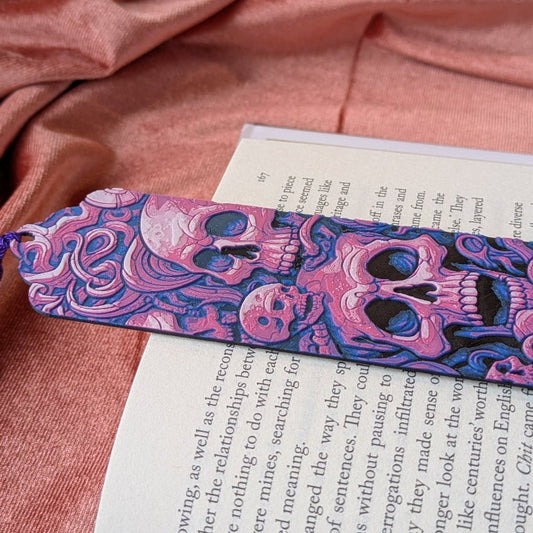 Purple Skull Folklore Bookmark 6x2 Art Reader Gift - Starry Skies Austin