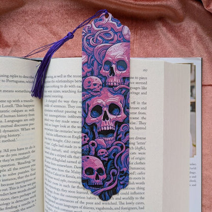 Purple Skull Folklore Bookmark 6x2 Art Reader Gift - Starry Skies Austin