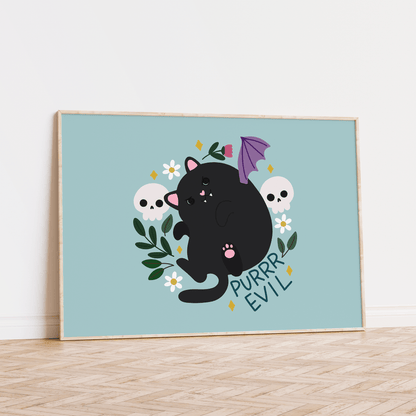 Purr Evil Unframed Art Print - Starry Skies Austin