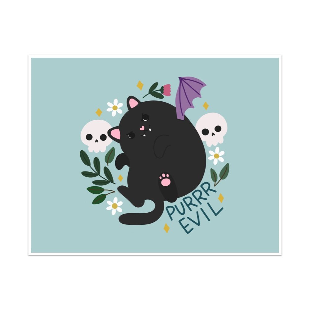 Purr Evil Unframed Art Print - Starry Skies Austin