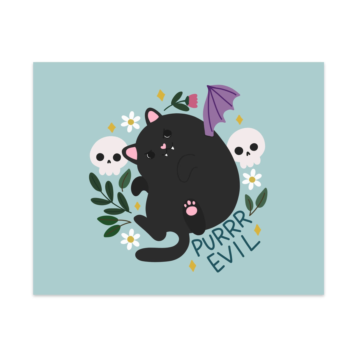 Purr Evil Unframed Art Print - Starry Skies Austin
