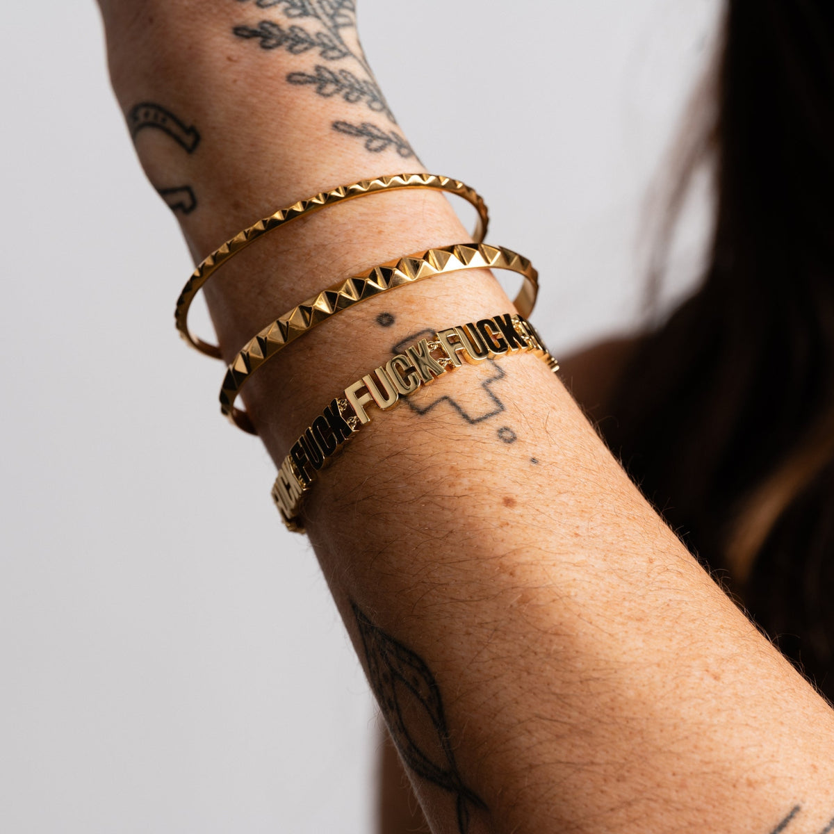 Pyramid Spike Cuff Bracelet - Starry Skies Austin