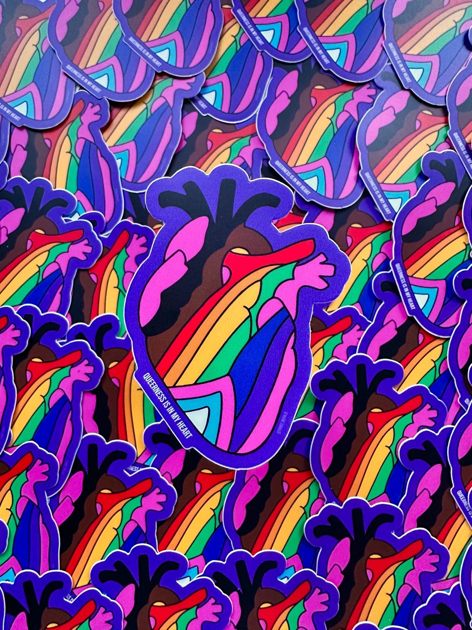 Queer Heart Sticker - Starry Skies Austin