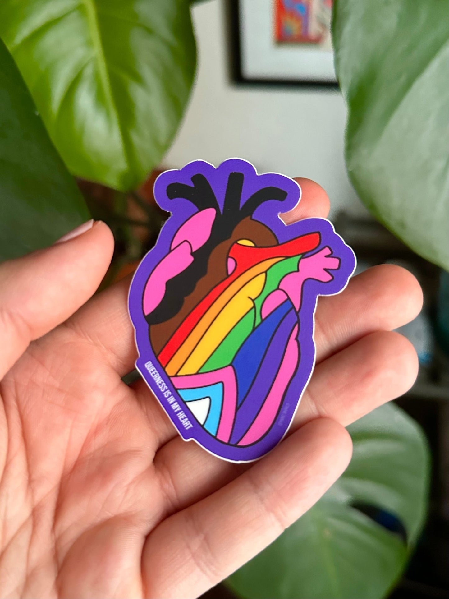 Queer Heart Sticker - Starry Skies Austin