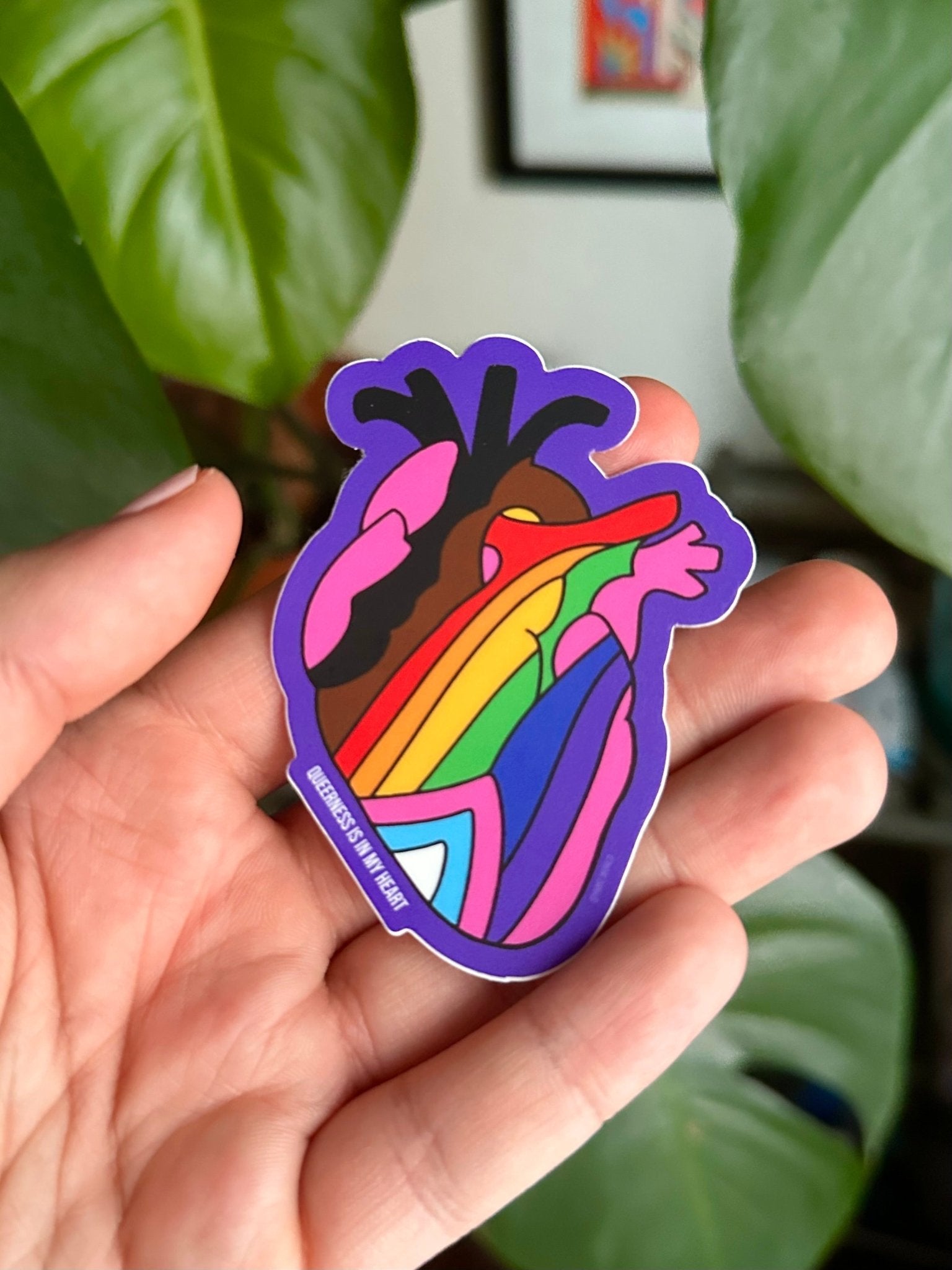 Queer Heart Sticker - Starry Skies Austin